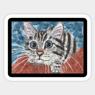 Cute Tabby cat watercolor painting Sticker